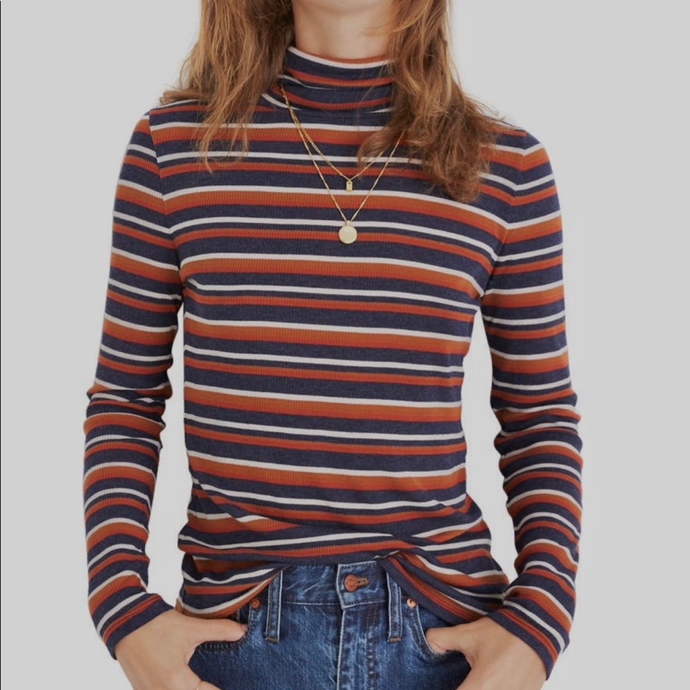 Madewell multicolor striped turtleneck